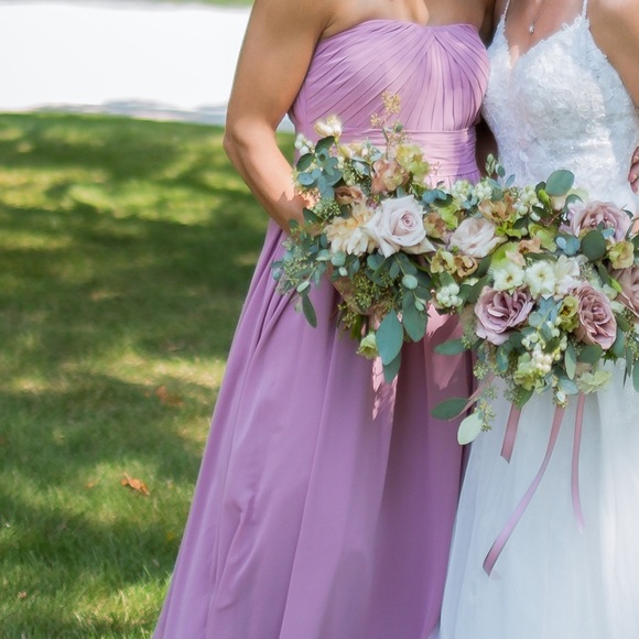 Size A8 Azazie Milagros strapless Bridesmaid dress in Vintage Mauve - worn once! - Picture 2 of 4
